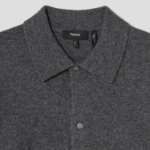 Theory Men Cashmere Collared Cardigan - Grey Heather