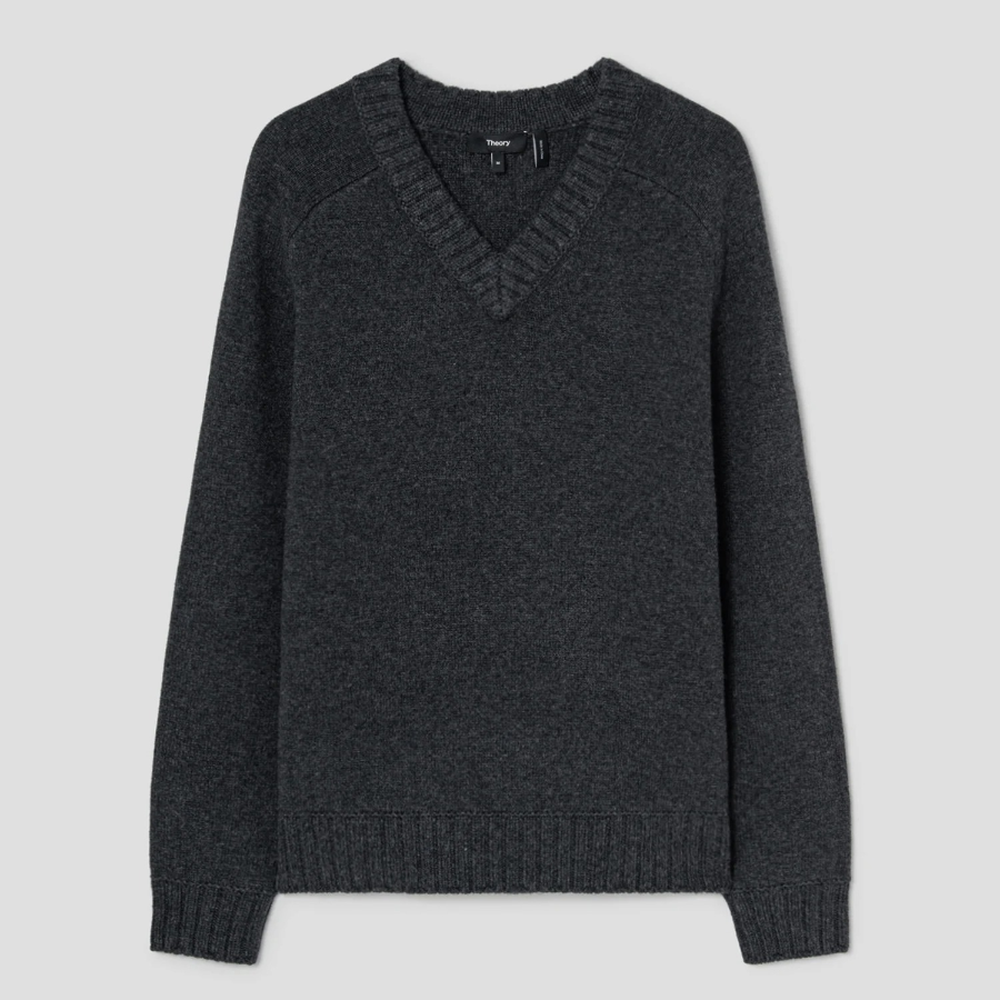 Theory Men Montana Wool V Neck Sweater - Pestle Melange