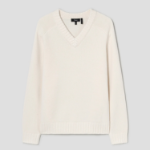 Theory Men Montana Wool V Neck Sweater - Winter White