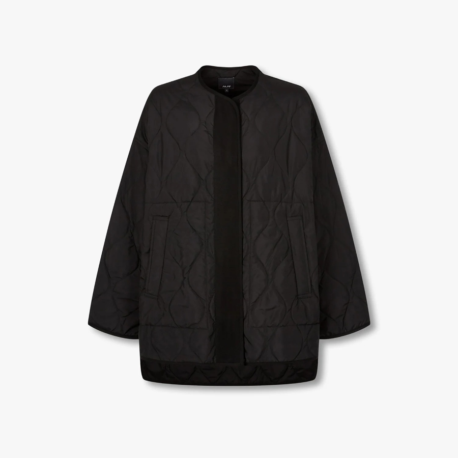 JAJU Loose Fit Light Padding Jacket – Black