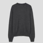 ami (Unisex) Red Adc Cardigan – Wool Viscose Canvas Heather Grey