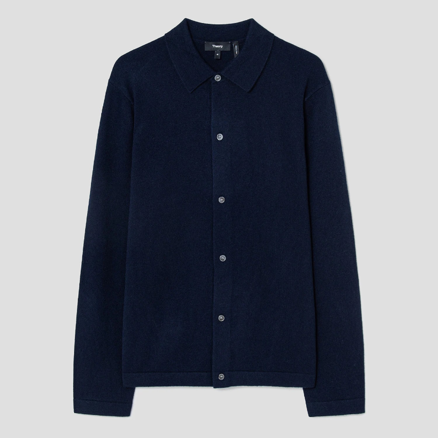 Theory Men Cashmere Collared Cardigan - Baltic