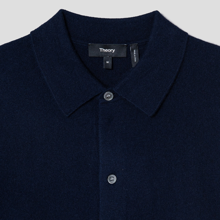 Theory Men Cashmere Collared Cardigan - Baltic