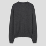 ami (Unisex) Red Adc Cardigan – Wool Viscose Canvas Heather Grey