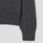 ami (Unisex) Red Adc Cardigan – Wool Viscose Canvas Heather Grey