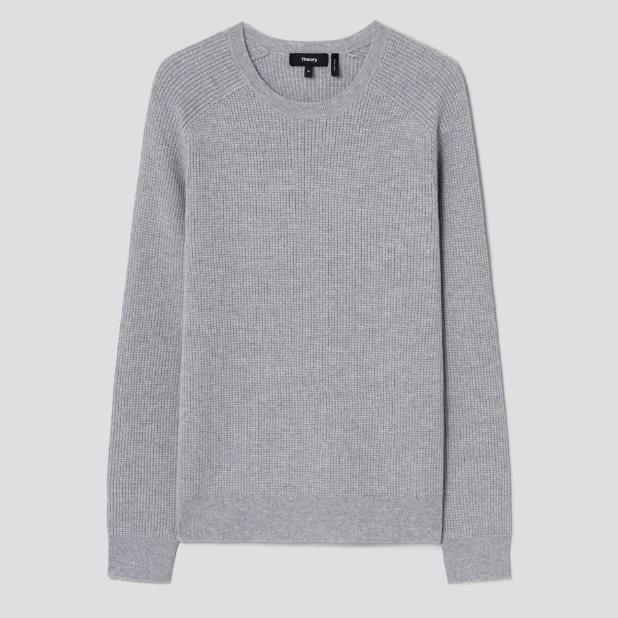 Theory Men Cashmere Crew Neck Thermal - Vapor Melange