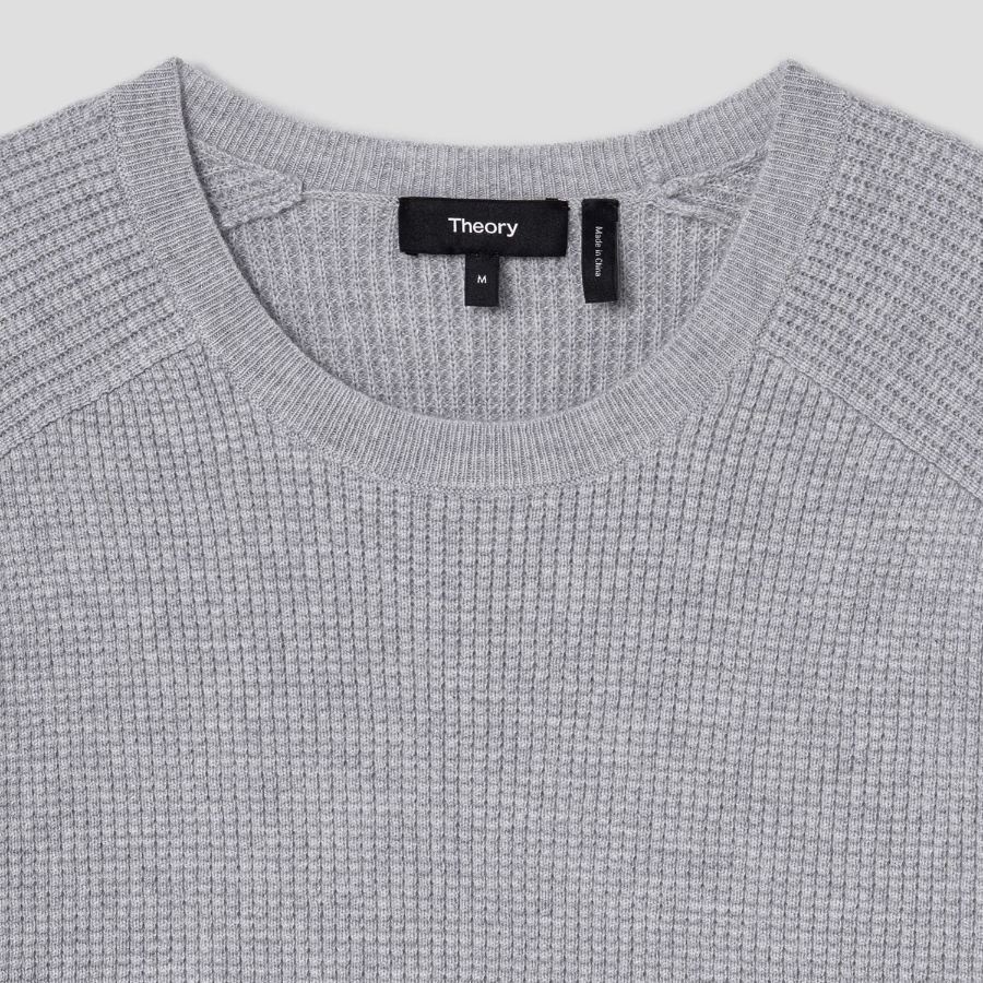 Theory Men Cashmere Crew Neck Thermal - Vapor Melange