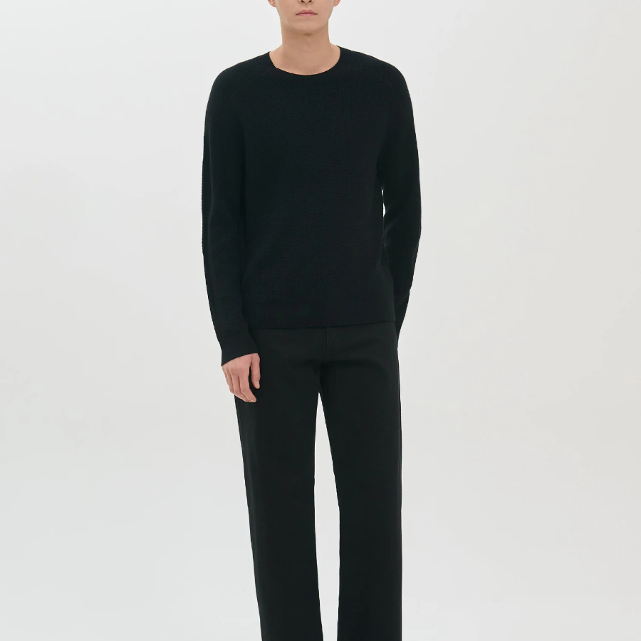 Theory Men Cashmere Crew Neck Thermal - Black