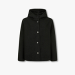 JAJU Loose Fit Hooded Coat – Black