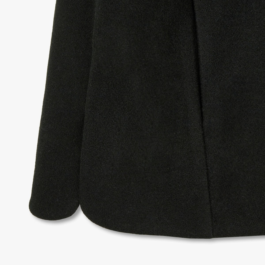 JAJU Loose Fit Hooded Coat – Black