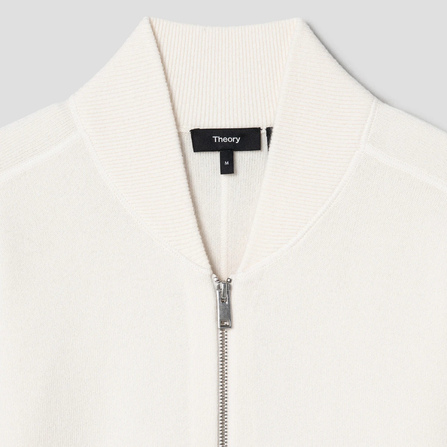 Theory Men Montana Wool Alcos Bomber Jacket - Winter White