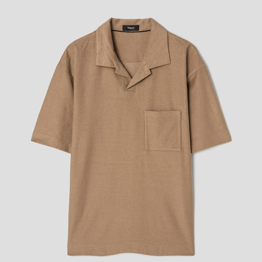 Theory Men Soft Terry Polo Tee - Dark Chino