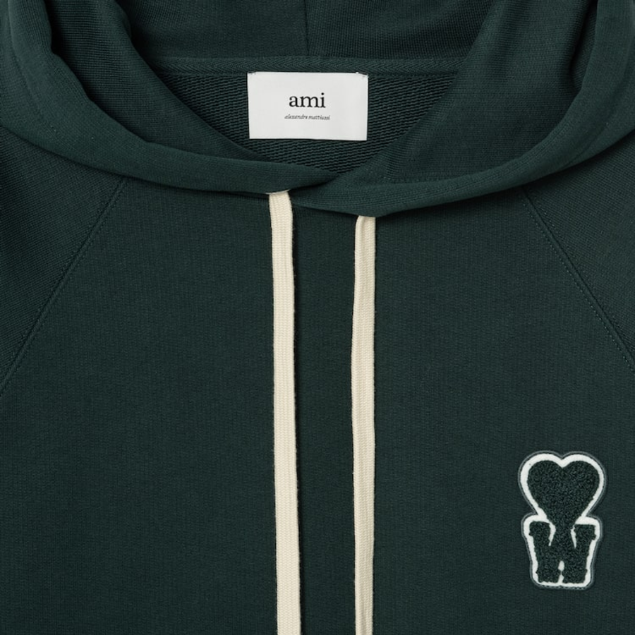 ami (Unisex) WS Patch Hoodie – Dark Green