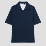 Theory Men Foundation Jersey Double Layered Polo Te - Baltic/White