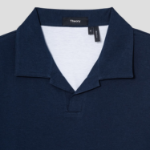 Theory Men Foundation Jersey Double Layered Polo Te - Baltic/White