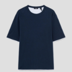 Theory Men Foundation Jersey Double Layered Tee - Baltic/White