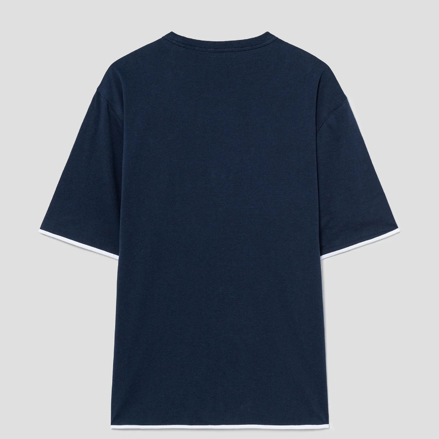 Theory Men Foundation Jersey Double Layered Tee - Baltic/White