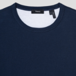 Theory Men Foundation Jersey Double Layered Tee - Baltic/White
