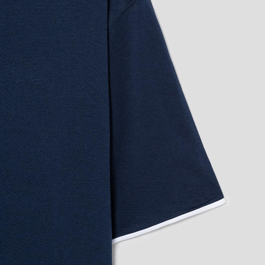 Theory Men Foundation Jersey Double Layered Tee - Baltic/White