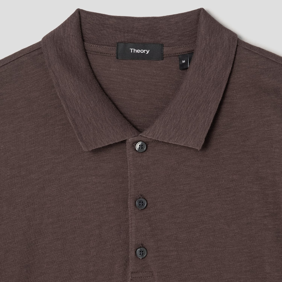 Theory Men Cosmos Bron Polo Tee - Dark Mocha