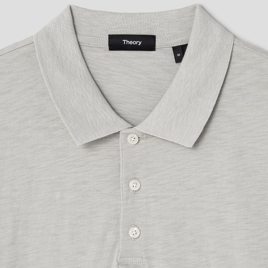 Theory Men Cosmos Bron Polo Tee - Light Greenstone