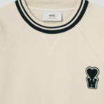 ami (Unisex) Ws Patch Knit Jumper – Off-White