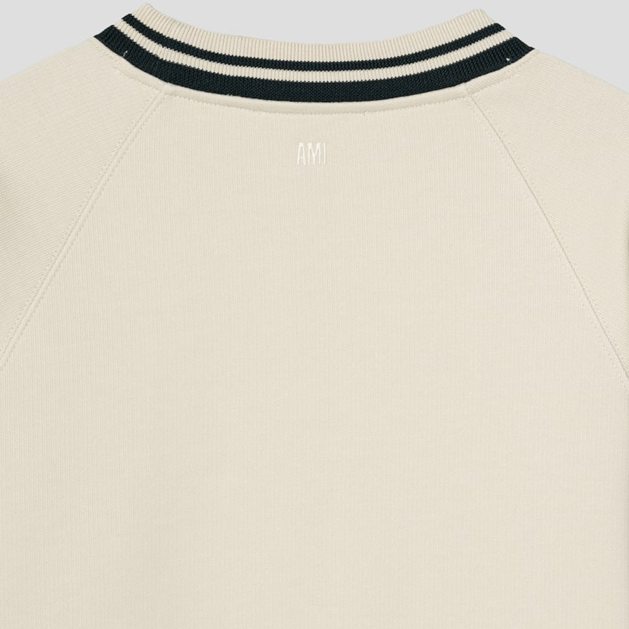 ami (Unisex) Ws Patch Knit Jumper – Off-White