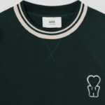 ami (Unisex) Ws Patch Knit Jumper – Vert Foncé