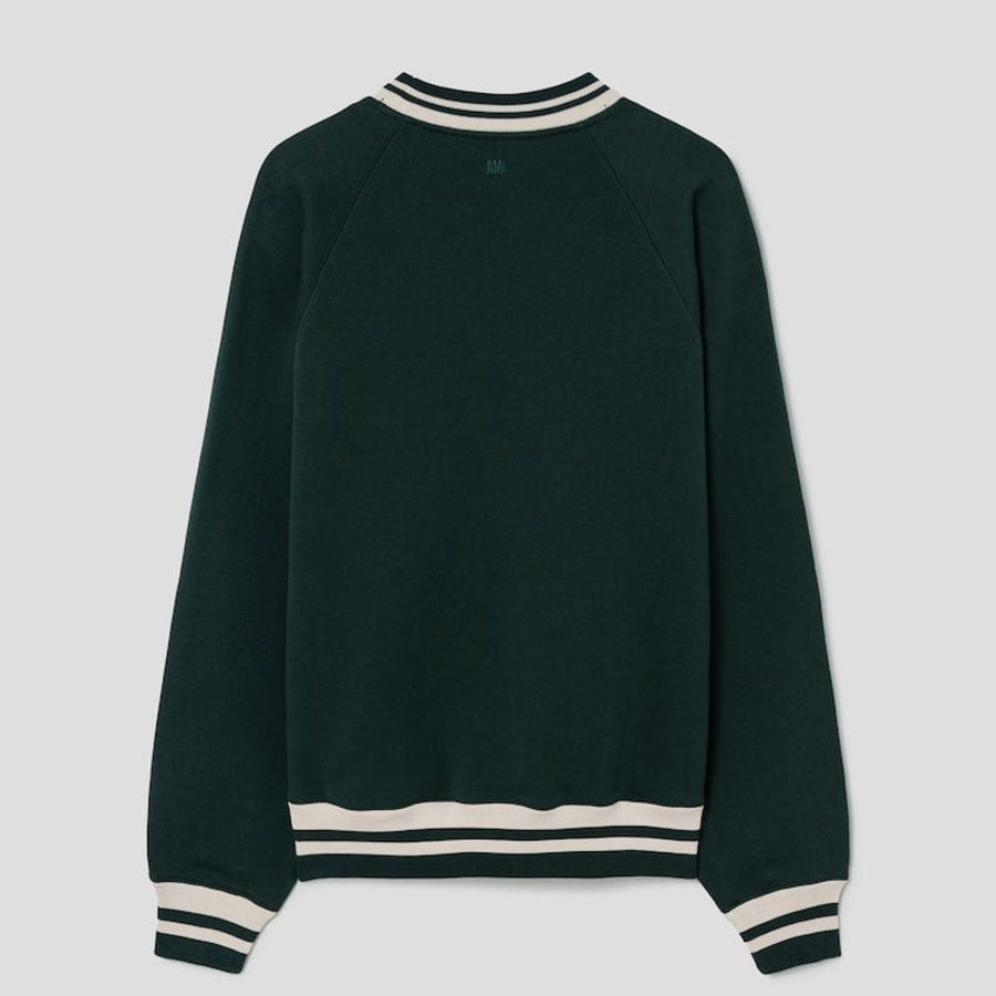ami (Unisex) Ws Patch Knit Jumper – Vert Foncé
