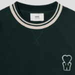 ami (Unisex) Ws Patch Knit Jumper – Vert Foncé