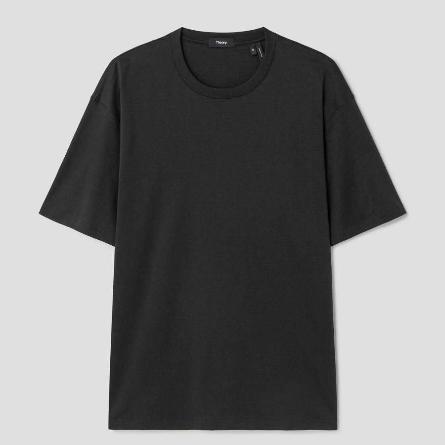 Theory Men Clinton Knit Relaxed Tee - Dark Charcoal