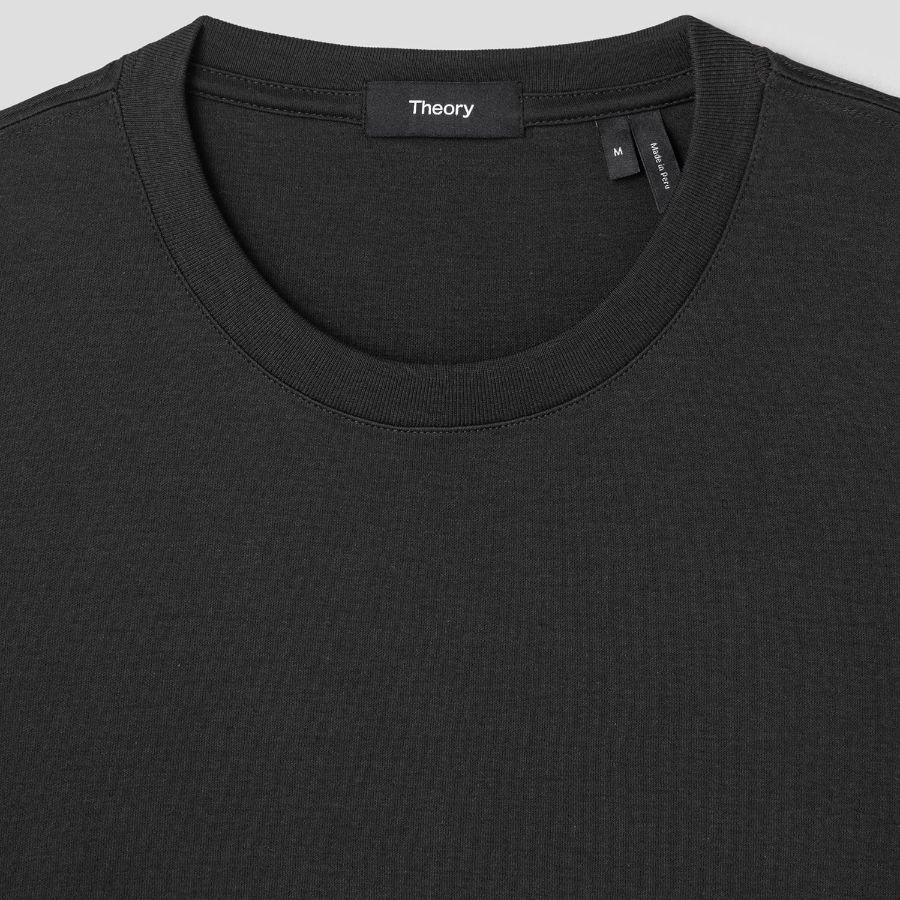 Theory Men Clinton Knit Relaxed Tee - Dark Charcoal