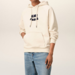 ami (Unisex) Ami Paris Croche Hoodie – White Cream