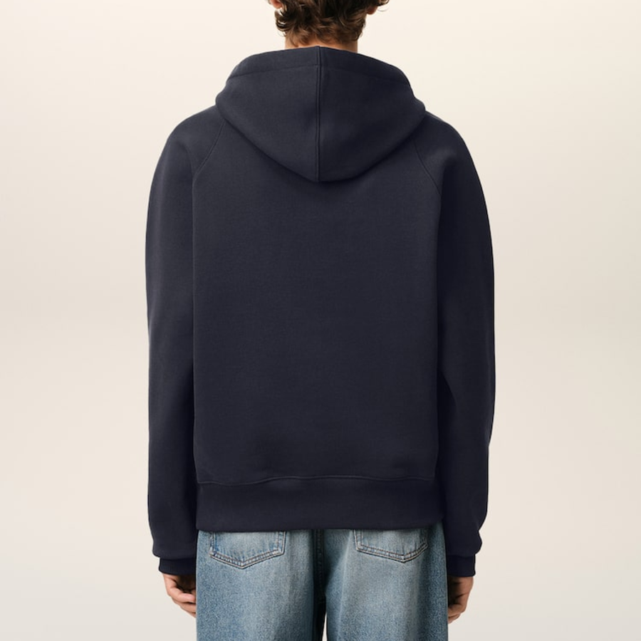 ami (Unisex) Ami Paris Croche Hoodie – Navy Blue