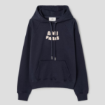 ami (Unisex) Ami Paris Croche Hoodie – Navy Blue