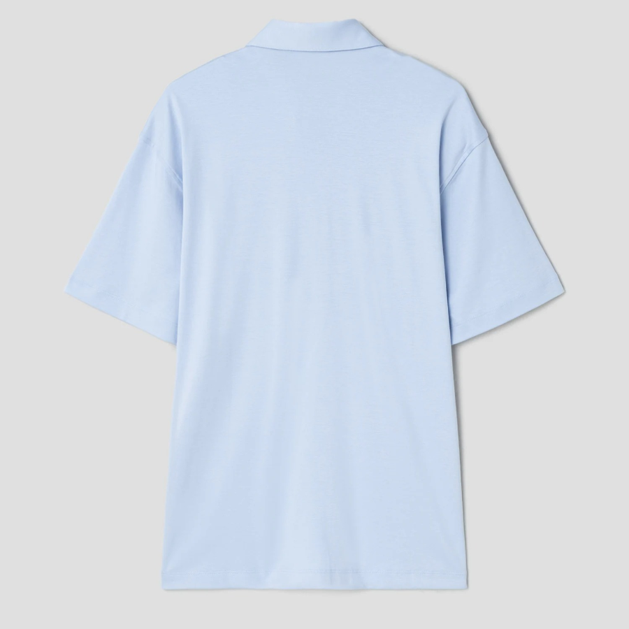 Theory Men Clinton Knit Relaxed Polo Tee - Clear Sky