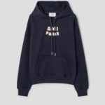 ami (Unisex) Ami Paris Croche Hoodie – Navy Blue