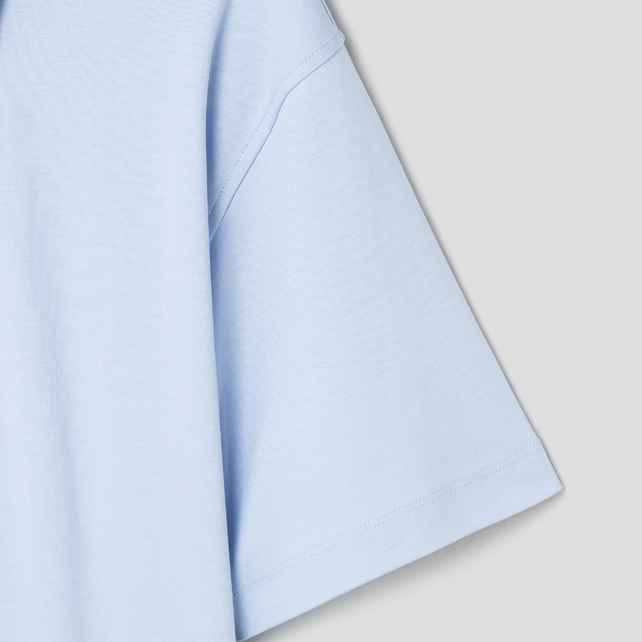 Theory Men Clinton Knit Relaxed Polo Tee - Clear Sky