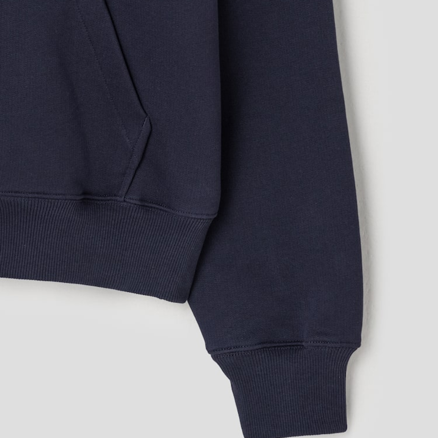 ami (Unisex) Ami Paris Croche Hoodie – Navy Blue