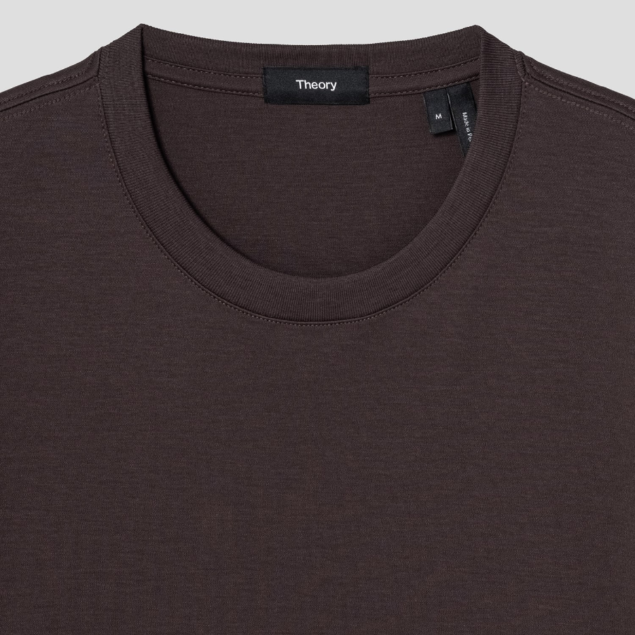 Theory Men Clinton Knit Relaxed Tee - Dark Mocha