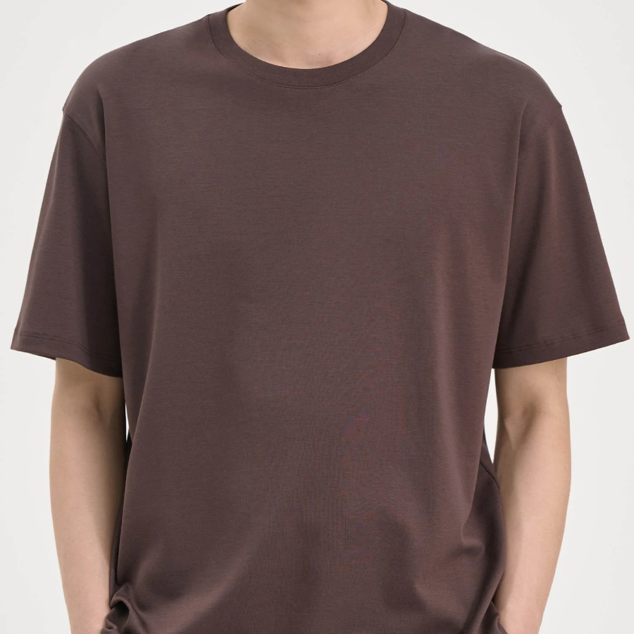 Theory Men Clinton Knit Relaxed Tee - Dark Mocha