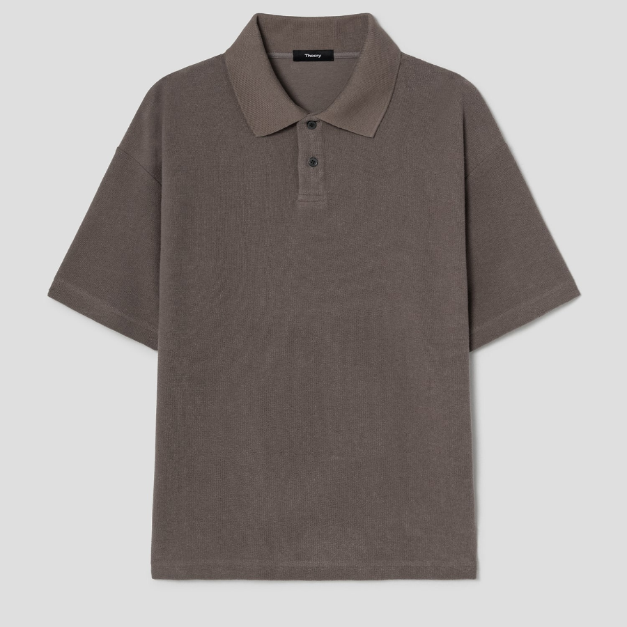 Theory Men Surf Terry Kyrie Polo Tee - Walnut