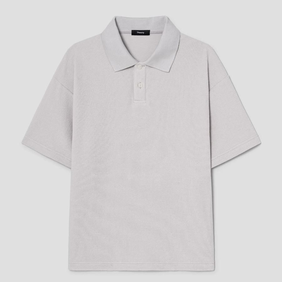 Theory Men Surf Terry Kyrie Polo Tee - Fog