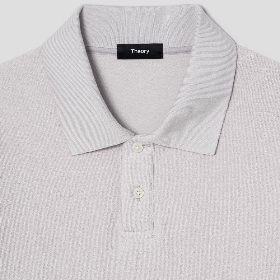 Theory Men Surf Terry Kyrie Polo Tee - Fog