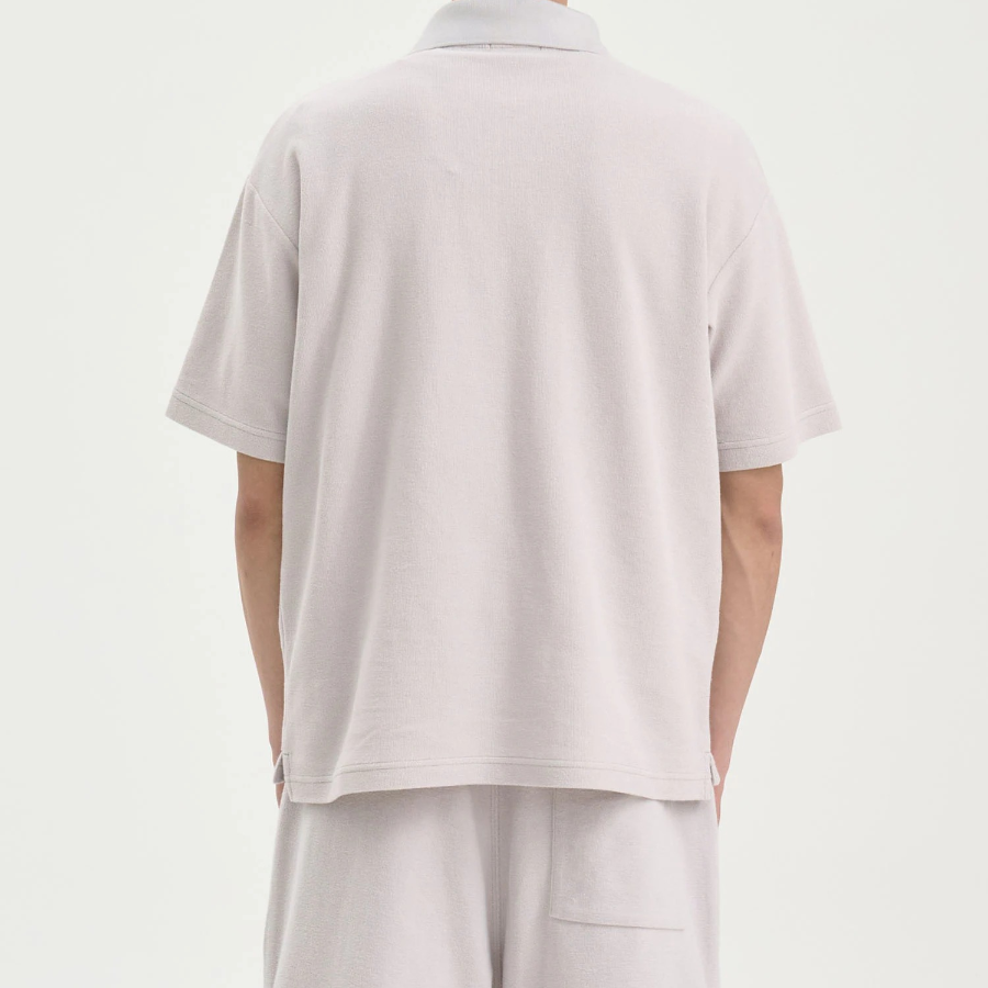 Theory Men Surf Terry Kyrie Polo Tee - Fog