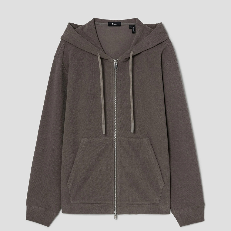 Theory Men Surf Terry Allons Hoodie - Walnut