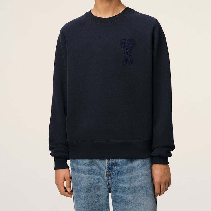 ami (Unisex) Adc Croche Sweatshirt – Navy Blue