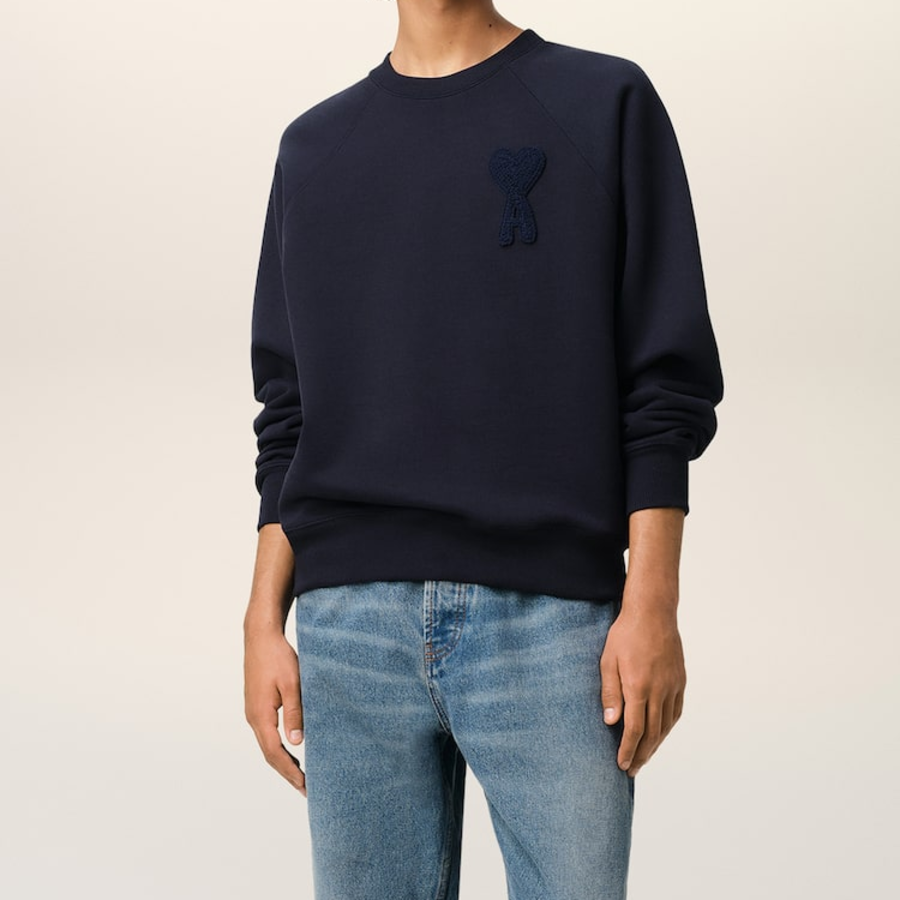 ami (Unisex) Adc Croche Sweatshirt – Navy Blue