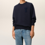 ami (Unisex) Adc Croche Sweatshirt – Navy Blue