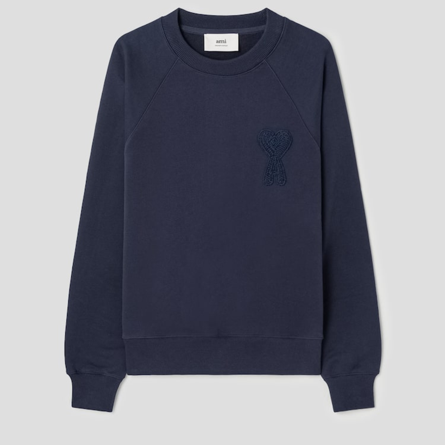 ami (Unisex) Adc Croche Sweatshirt – Navy Blue